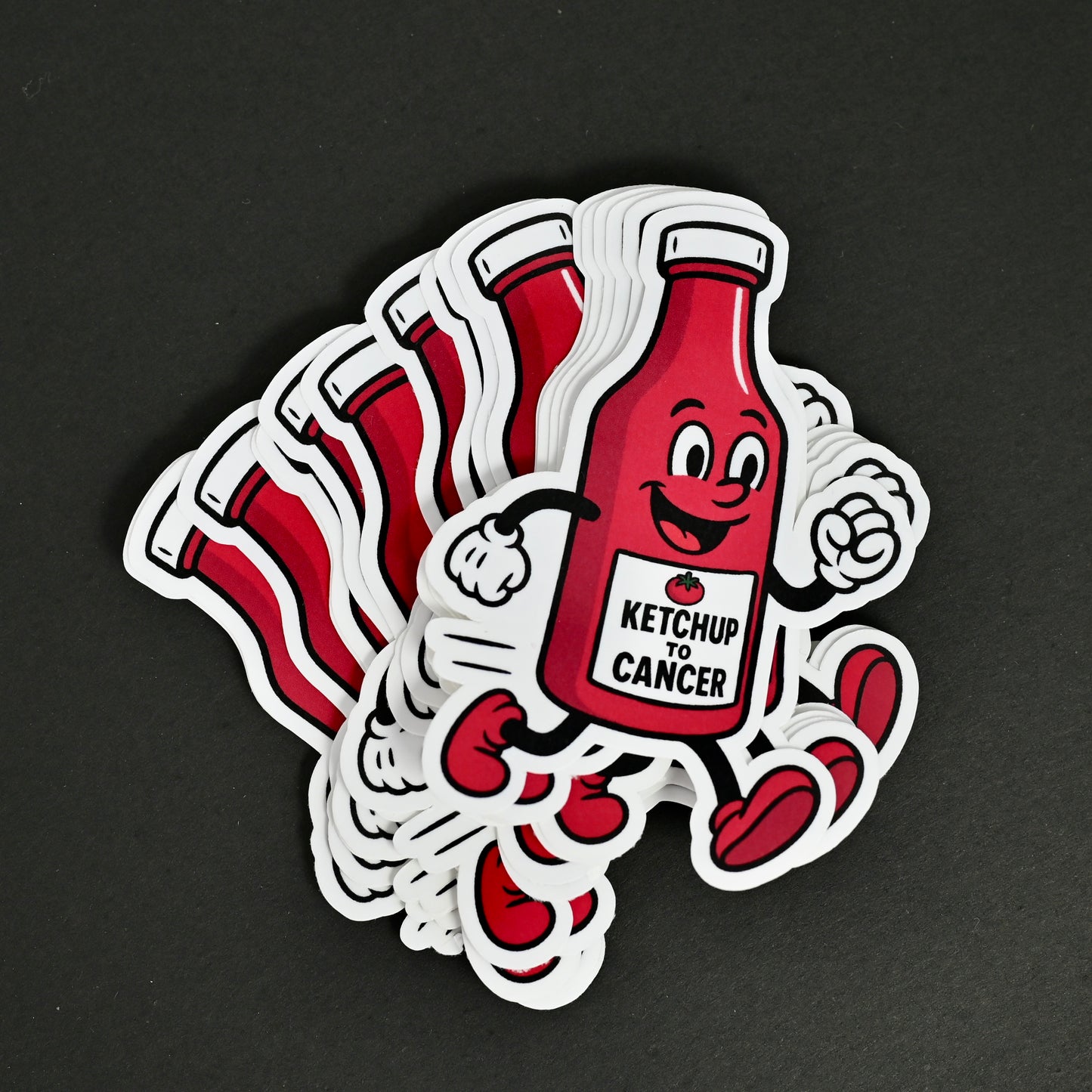 "Ketchy" the Ketchup to Cancer Sticker