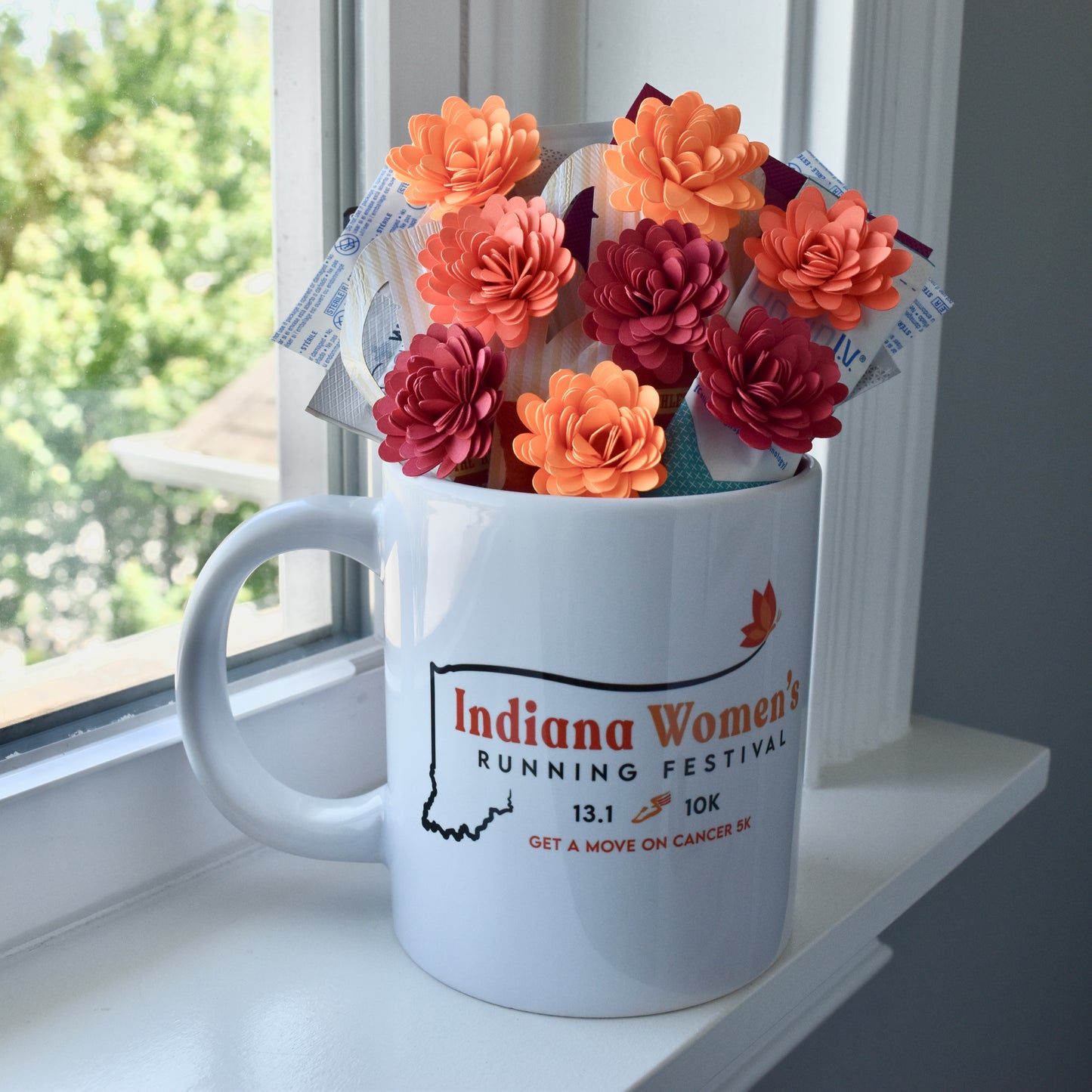 The Indiana Women's Running Festival Bouquet & Mug