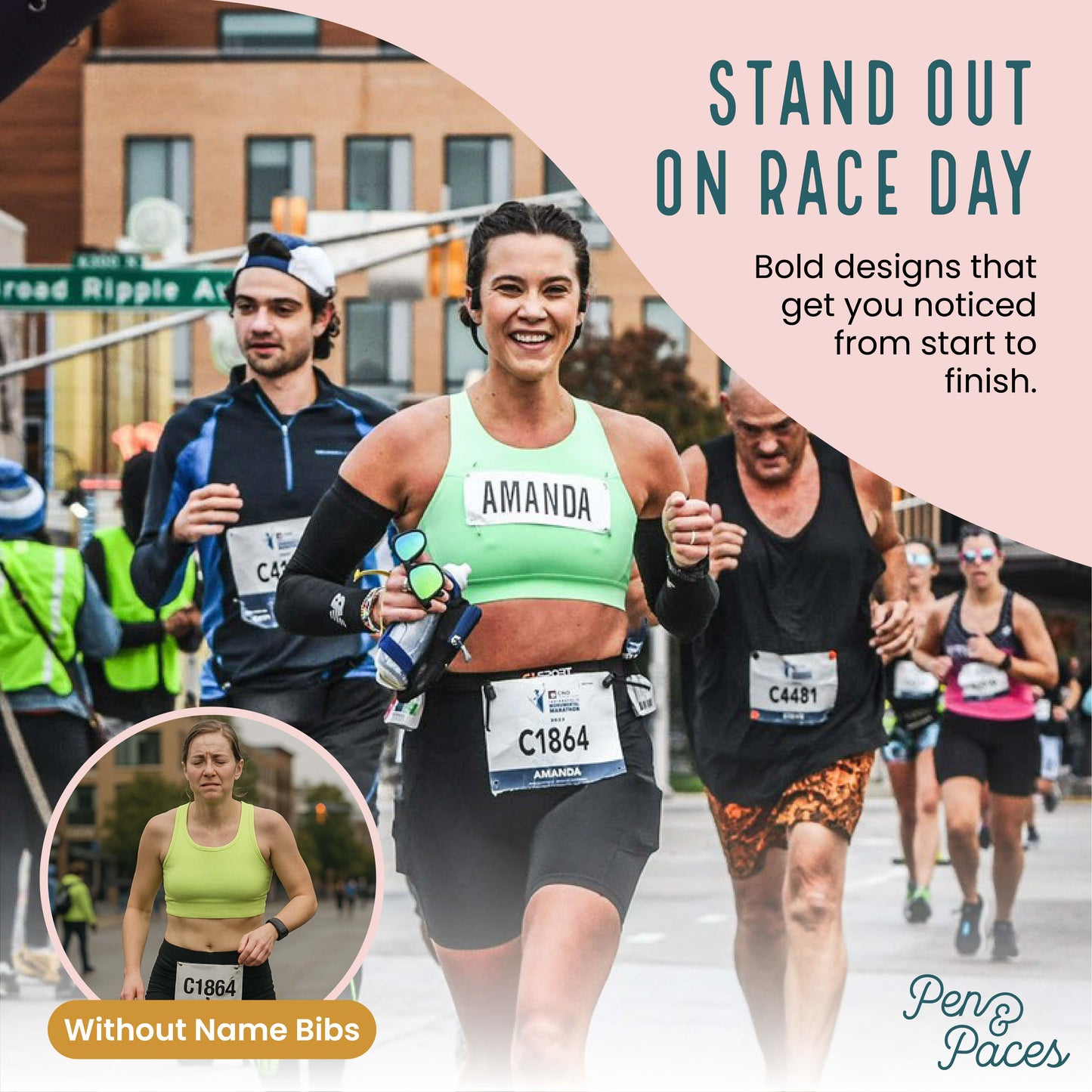 Pen & Paces: Yell my name bib kit, Custom race name bib, Custom Name Bib