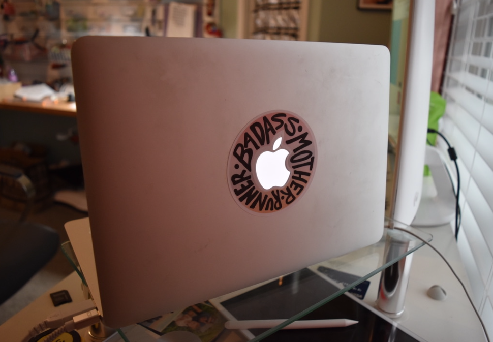 Badass Mother Runner Laptop Sticker