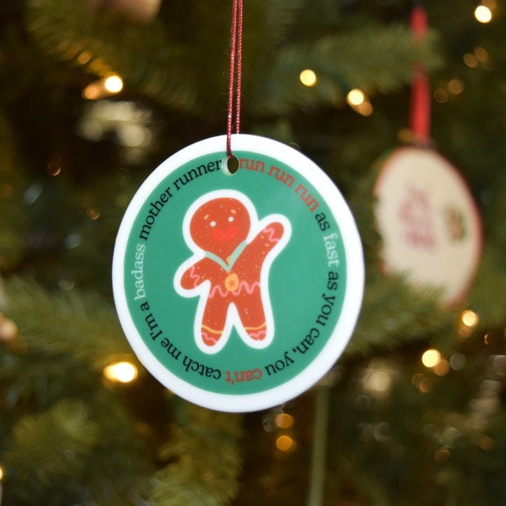 Badass Mother Runner Gingerbread Ornament