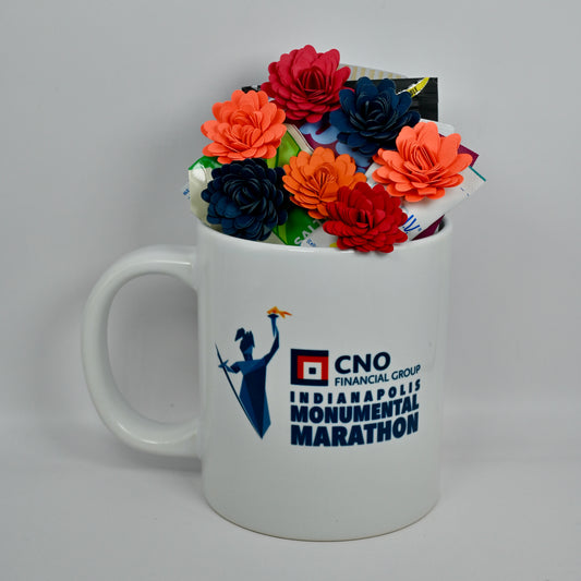 The CNO Indianapolis Monumental Marathon Bouquet & Mug