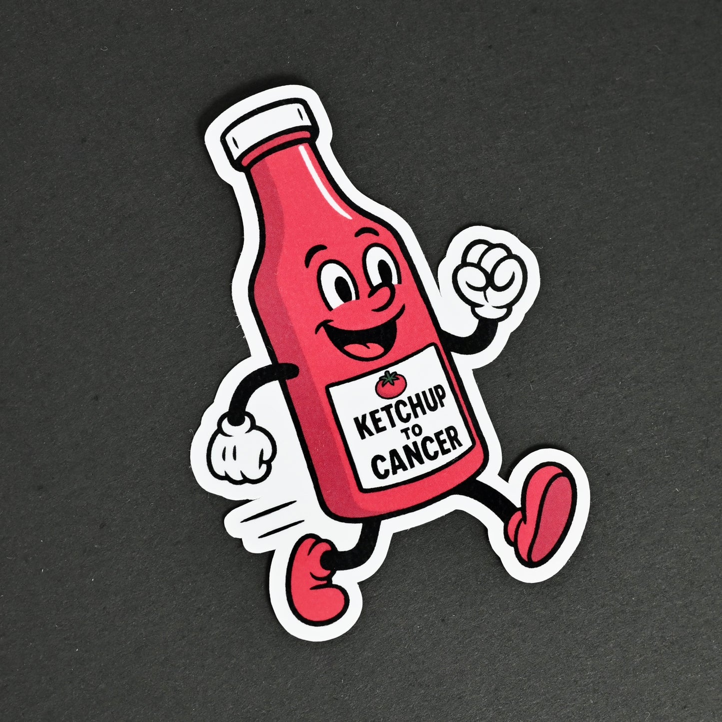 "Ketchy" the Ketchup to Cancer Sticker