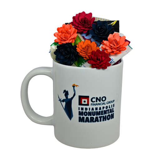 The CNO Indianapolis Monumental Marathon Bouquet & Mug