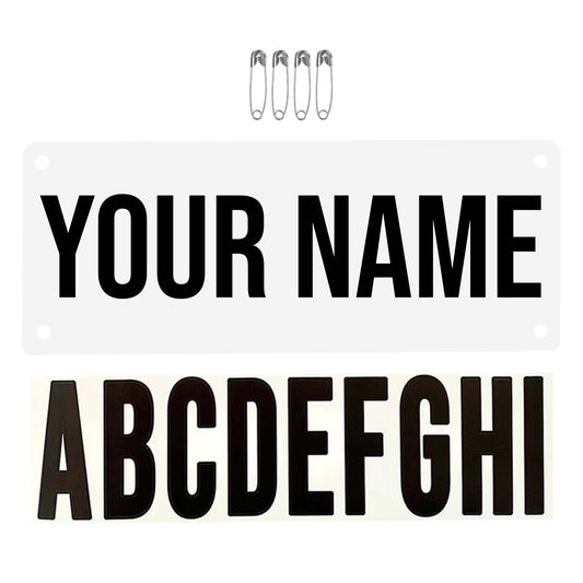 Pen & Paces: Yell my name bib kit, Custom race name bib, Custom Name Bib