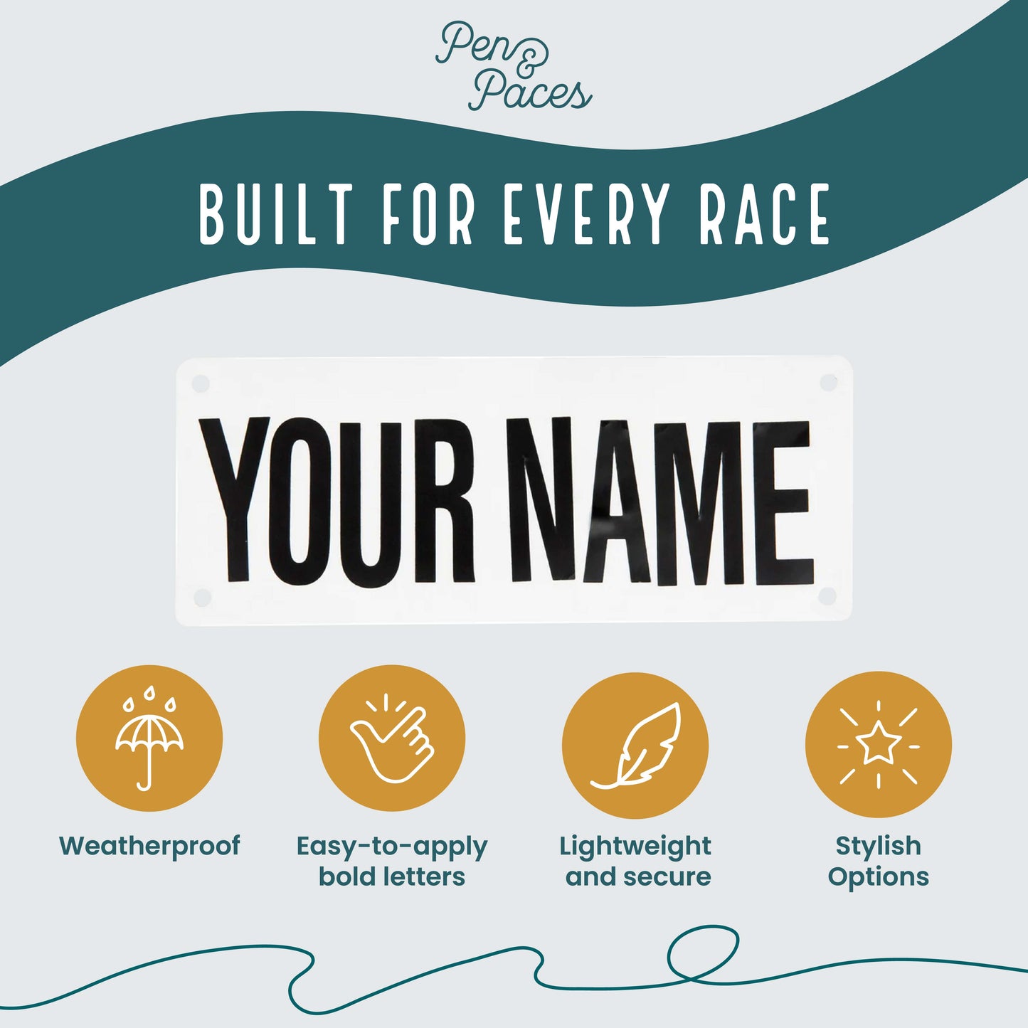 Pen & Paces: Yell my name bib kit, Custom race name bib, Custom Name Bib