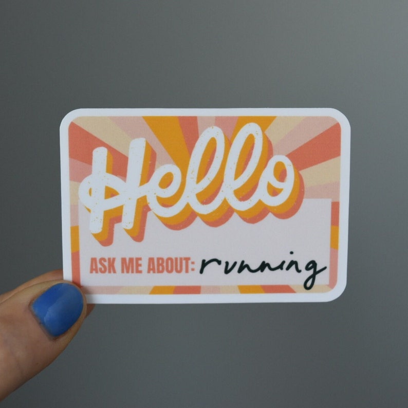 Ask Me About Running Sticker
