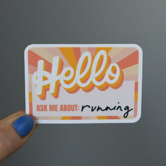 Ask Me About Running Sticker