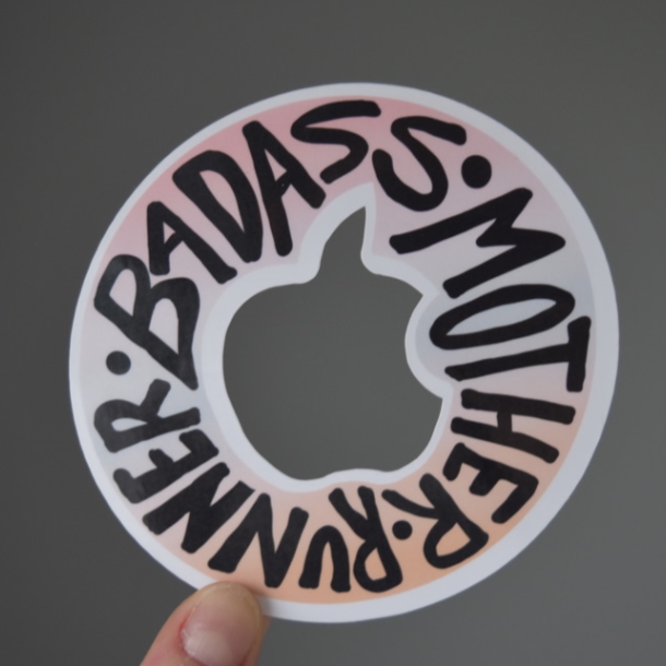 Badass Mother Runner Apple Laptop Sticker