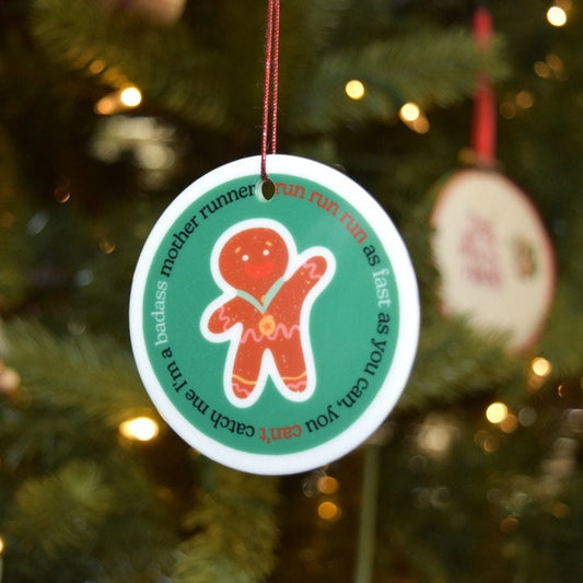 Badass Mother Runner Gingerbread Christmas Ornament